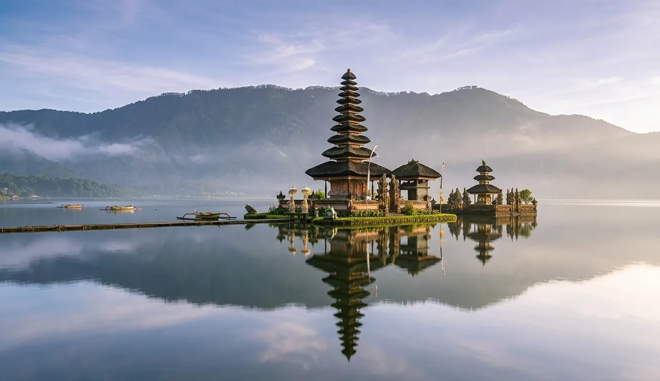 Templo Ulun Danu, sobre el lago