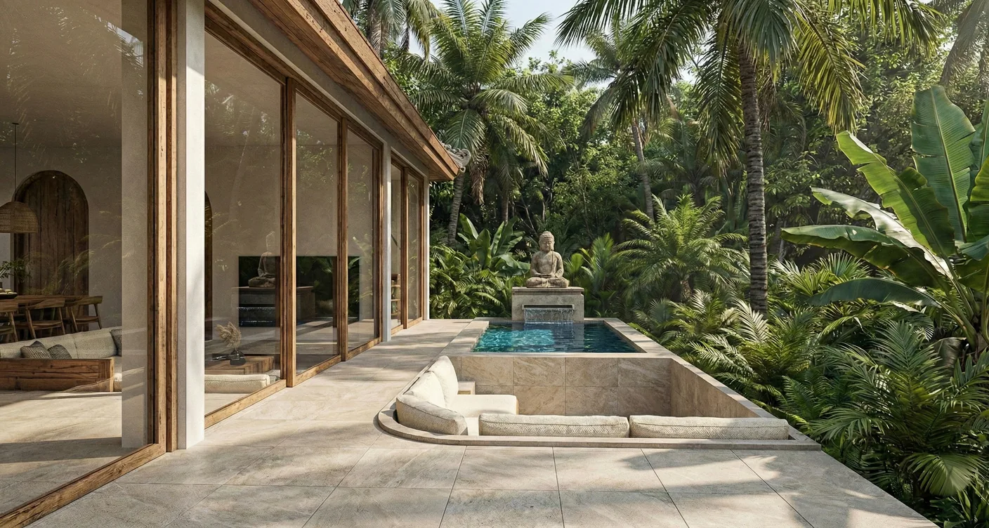 Villa Dream: dormitorio principal con luz natural (render del proyecto)