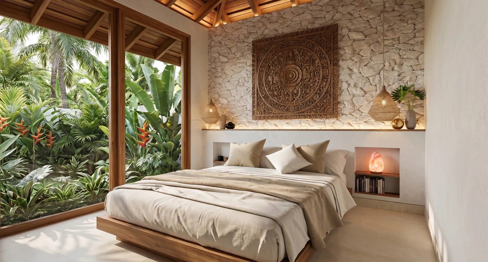 Villa Trinity: dormitorio principal con luz natural (render del proyecto)